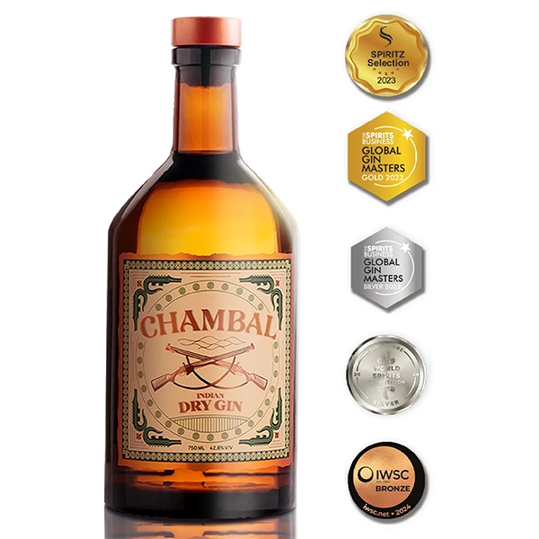 chambal indian dry gin bottle